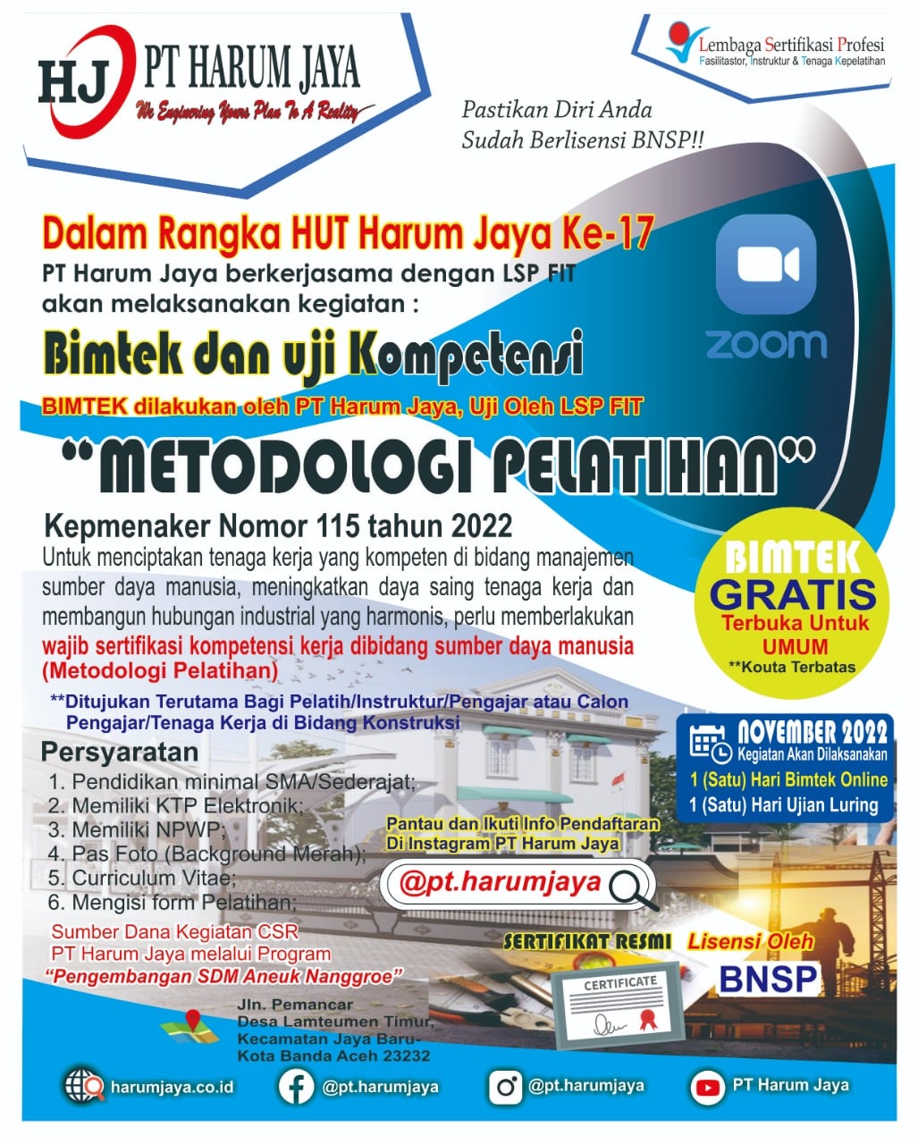 BIMTEK – METODOLOGI PELATIHAN – PT Harum Jaya