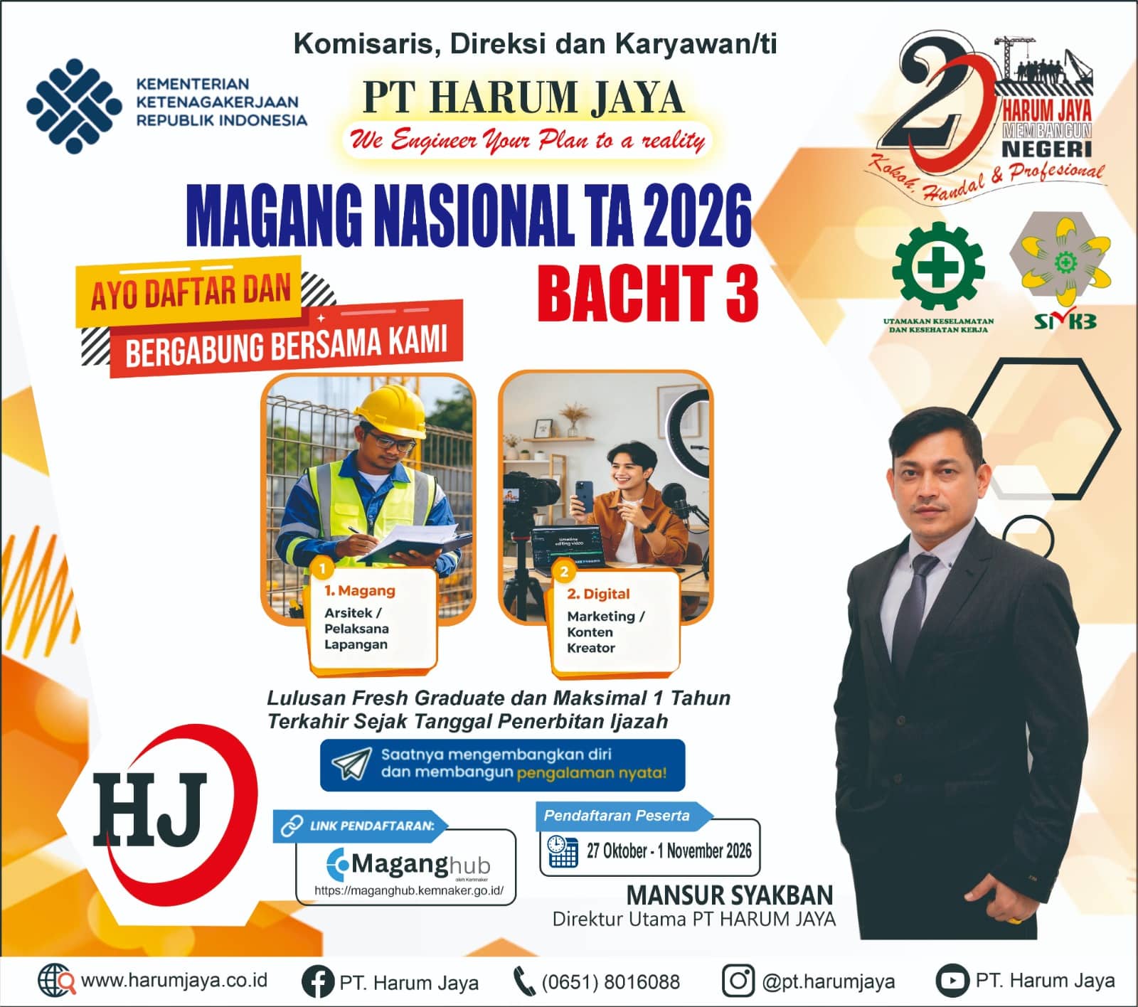 Bersama Kemnaker RI, PT Harum Jaya Buka Kesempatan Pemagangan Nasional 2026 BACHT 3